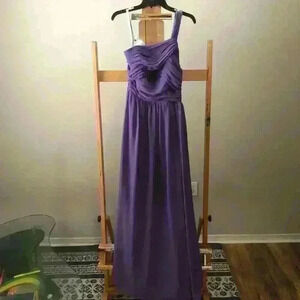 NWT Alfred Angelo Bridesmaids Lilac Purple Chiffon Long Maxi Prom Dress